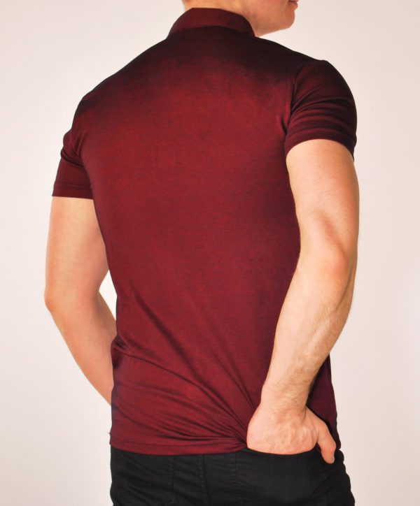 Vyriški bordo spalvos polo marškinėliai