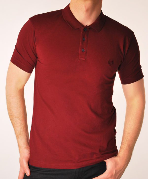 Vyriški bordo spalvos polo marškinėliai